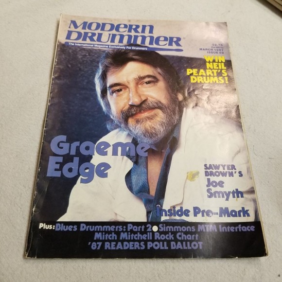 March 1987 Modern Drummer mag Graeme Edge, Win Neil Pearts Drums - Picture 2 of 8